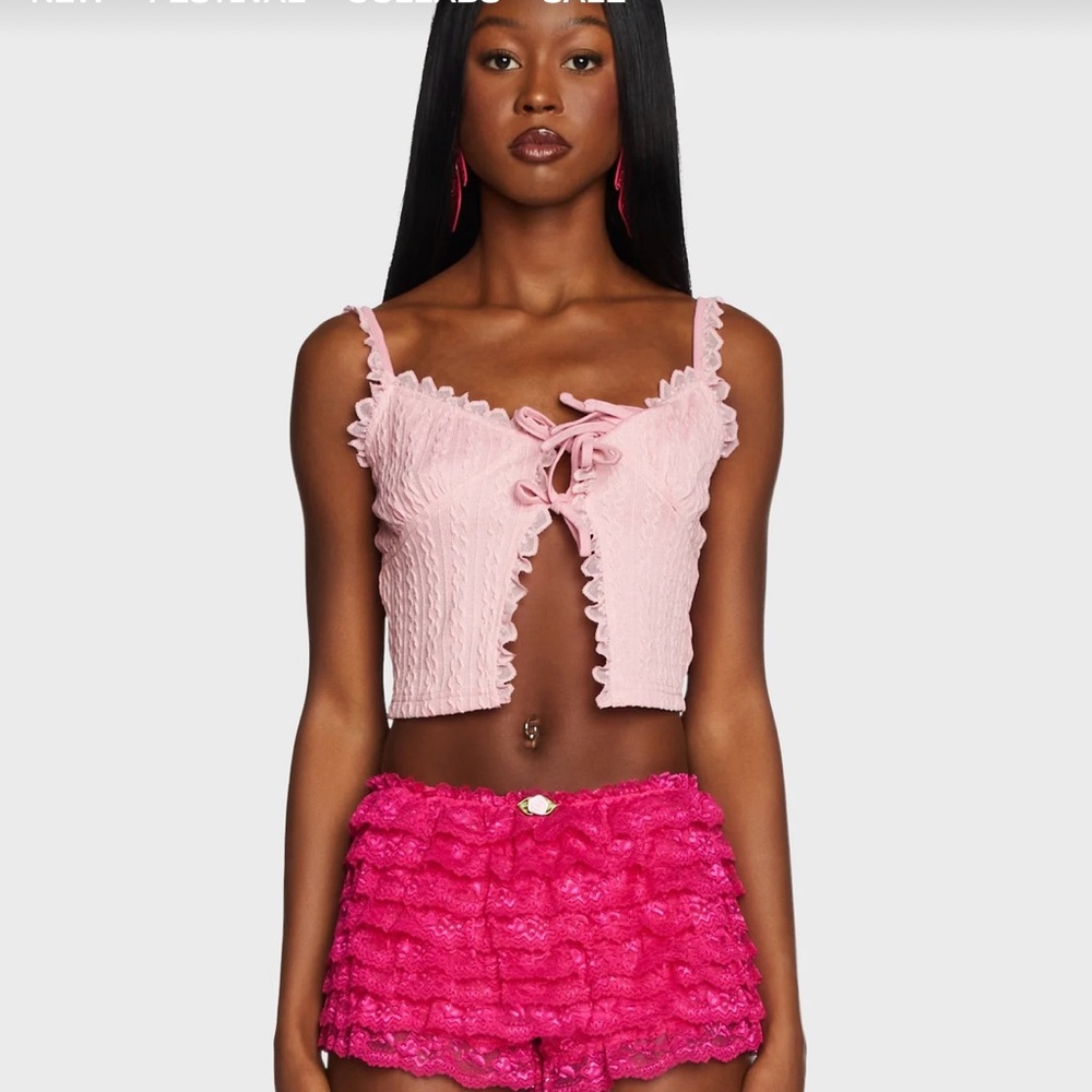 pink tank top / tie top. brand new with tags size small 
retails for 38